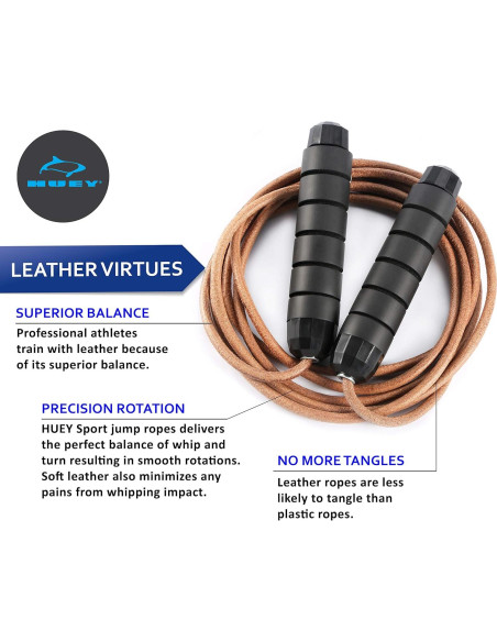 Cuerda de Salto HUEY Sport de Cuero Ajustable 295.5 cm