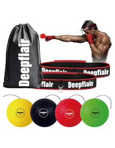 Juego de 4 bolas de boxeo reflexivas Deepflair con diadema