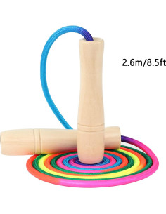 Cuerda de Saltar Ajustable ACEONE 2.6m para Niños Arcoíris 2