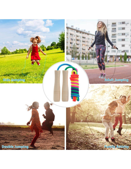 Cuerda de Saltar Ajustable ACEONE 2.6m para Niños Arcoíris Cuerda de Saltar Ajustable ACEONE 2.6m para Niños Arcoíris