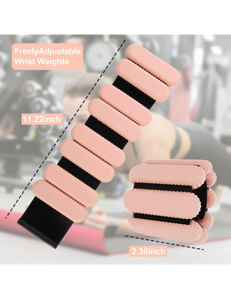 Pesas para Muñeca y Tobillo Zerood 0.45 kg Rosa Carne