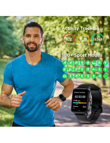 Reloj Inteligente BENIO GT 1 con Monitoreo de Salud y 100 Modos