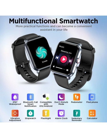 Reloj Inteligente BENIO GT 1 con Monitoreo de Salud y 100 Modos