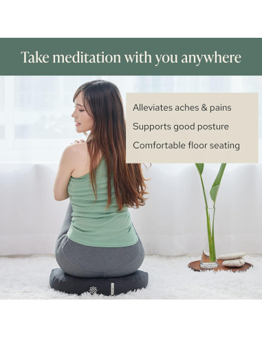 Cojín de Meditación Compacto Mindful Modern - Relleno de Cáscaras de Trigo Sarraceno