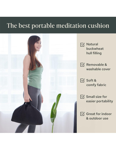 Cojín de Meditación Compacto Mindful Modern - Relleno de Cáscaras de Trigo Sarraceno