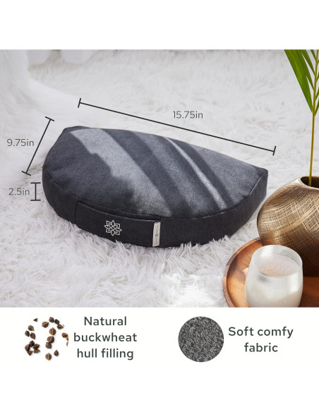 Cojín de Meditación Compacto Mindful Modern - Relleno de Cáscaras de Trigo Sarraceno