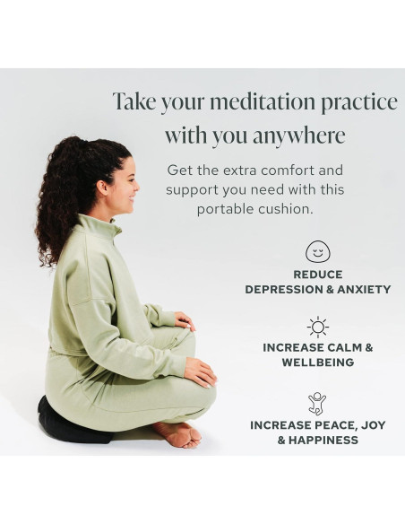 Cojín de Meditación Compacto Mindful Modern - Relleno de Cáscaras de Trigo Sarraceno