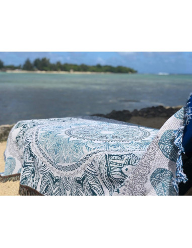 Manta Boho Tranquil Tribe Reversible 178x132cm Yoga Meditación