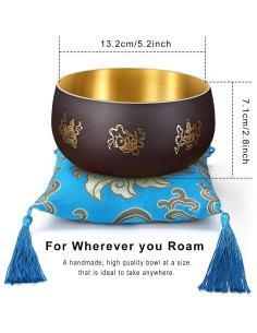 Juego de Cuencos Cantores Tibetanos Vilosa 13.2 cm - Hecho a Mano 2