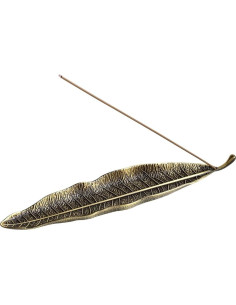 Soporte de Incienso Hoja y Caracol Careyoungs Bronce 25x5 cm 2