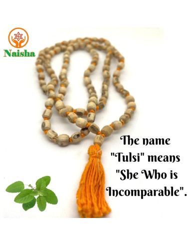 Paquete de 3 Malas de Oración NAISHA: Tulsi, Kamal Gatta y Vaijanti
