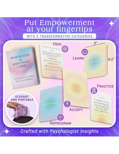 52 Tarjetas de Mindfulness Mouna Mind - Ejercicios de Terapia