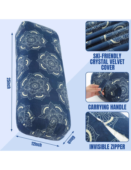 Almohada de Yoga Bolster MABOZOO 69.85x25.4x15.24 cm Terciopelo