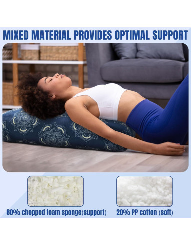 Almohada de Yoga Bolster MABOZOO 69.85x25.4x15.24 cm Terciopelo