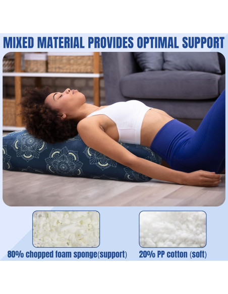 Almohada de Yoga Bolster MABOZOO 69.85x25.4x15.24 cm Terciopelo