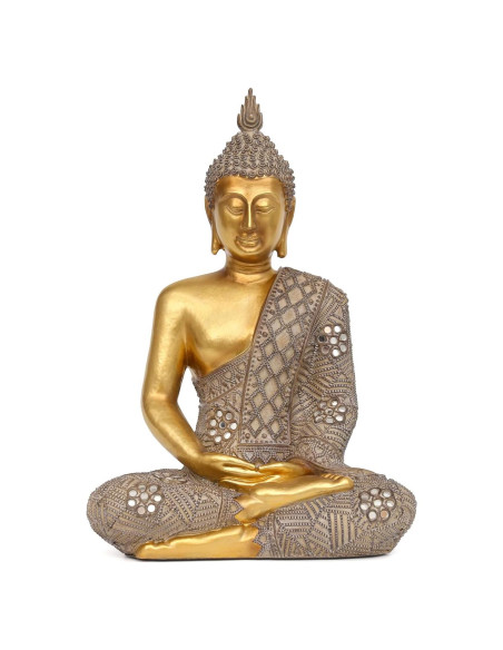 Estatua de Buda Dorada 33 cm - Decoración Zen para Hogar