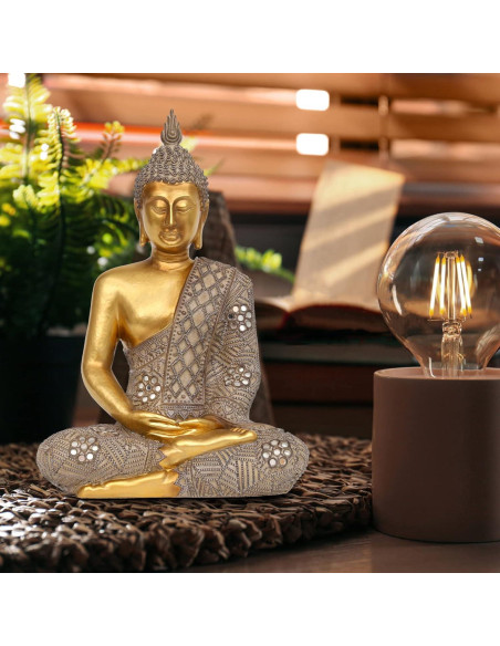 Estatua de Buda Dorada 33 cm - Decoración Zen para Hogar