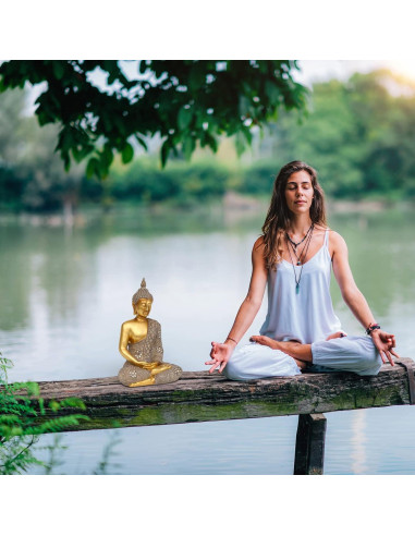 Estatua de Buda Dorada 33 cm - Decoración Zen para Hogar