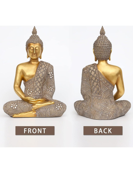 Estatua de Buda Dorada 33 cm - Decoración Zen para Hogar