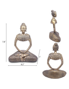 Estatua de Buda de bronce HCCMLOVE 19.81 cm decoración hogar 2