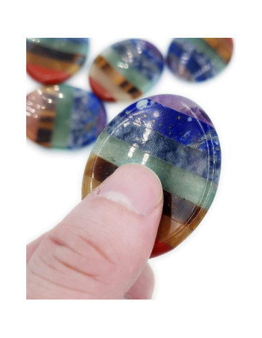 Piedra de Preocupación para Ansiedad 7 Cristales Chakra 35x45mm