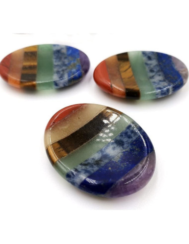 Piedra de Preocupación para Ansiedad 7 Cristales Chakra 35x45mm