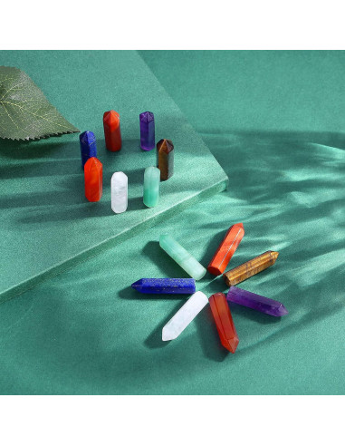 Set de 7 Varitas de Cristales Chakra QINJIEJIE - Amatista y Más