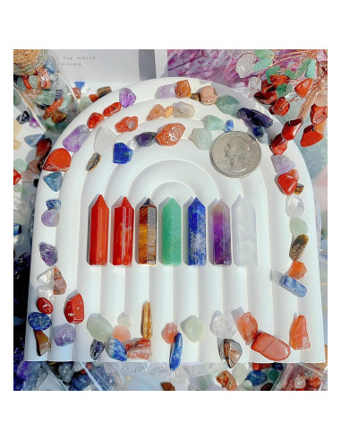 Set de 7 Varitas de Cristales Chakra QINJIEJIE - Amatista y Más