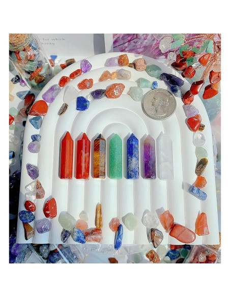 Set de 7 Varitas de Cristales Chakra QINJIEJIE - Amatista y Más