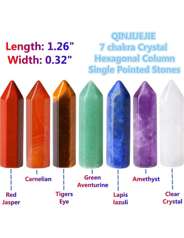 Set de 7 Varitas de Cristales Chakra QINJIEJIE - Amatista y Más