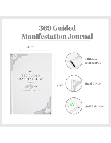 Diario de Manifestación Guiada 369 YOBRO A5 Blanco 99 Días