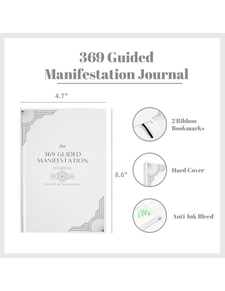 Diario de Manifestación Guiada 369 YOBRO A5 Blanco 99 Días