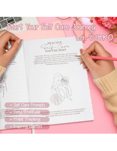 Diario de Cuidado Personal YOBRO Floral 20 Semanas de Gratitud 2