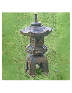 Estatua Pagoda Zen Bellaa 43 cm Jardín Exterior Decoración