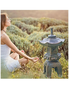 Estatua Pagoda Zen Bellaa 43 cm Jardín Exterior Decoración 2