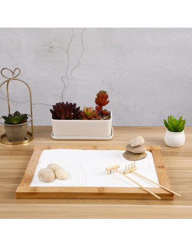 Set de 8 Mini Rastrillos Zen MAGICLULU para Meditación 14x3.5cm