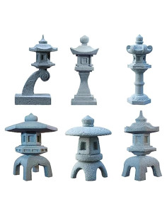Juego de 6 Estatuas de Pagoda Japonesa Saihisday para Jardín