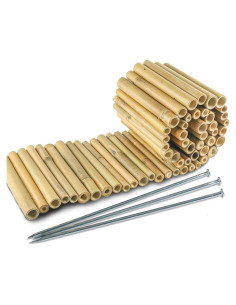 Bordes de Jardín de Bambú Natural HTWNK 2 Piezas 20 cm Altura