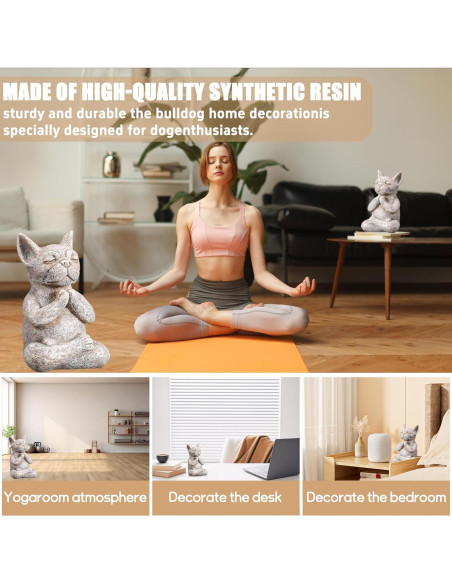 Estatua Bulldog Buda Meditador Umisun - Decoración Zen 15cm