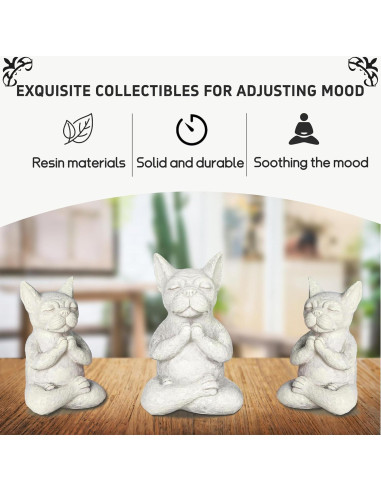 Estatua Bulldog Buda Meditador Umisun - Decoración Zen 15cm