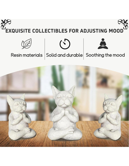 Estatua Bulldog Buda Meditador Umisun - Decoración Zen 15cm