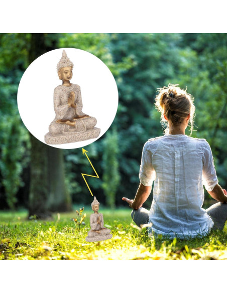 Estatua de Buda AUNMAS 8cm Meditación Zen Artesanía Decorativa