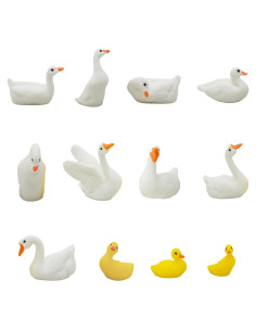 12 Figuras de Pato Miniatura de Resina Pinenjoy 2-4cm