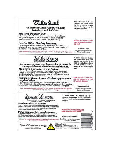 Cubierta de Suelo de Arena Blanca Mosser Lee 2.27 kg