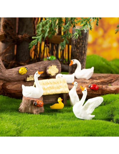 12 Figuras de Pato Miniatura de Resina Pinenjoy 2-4cm