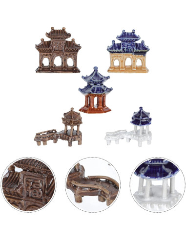 Estatuas Miniatura de Pagoda YARDWE 5 Piezas Jardín Zen