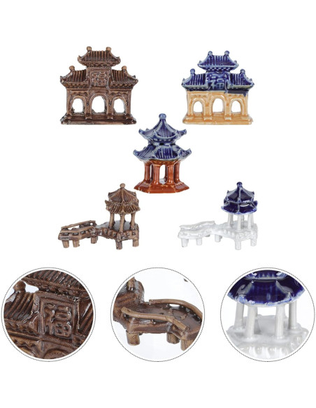 Estatuas Miniatura de Pagoda YARDWE 5 Piezas Jardín Zen