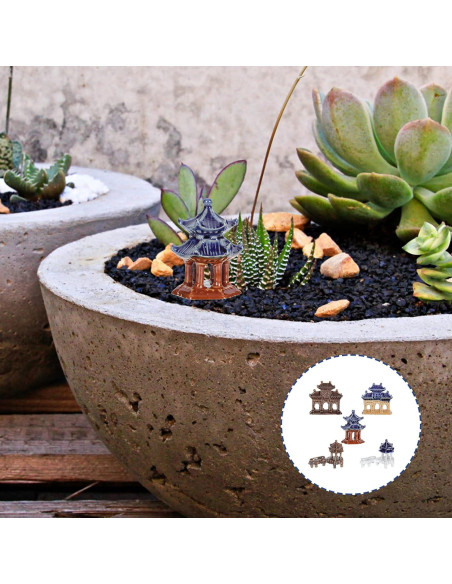 Estatuas Miniatura de Pagoda YARDWE 5 Piezas Jardín Zen