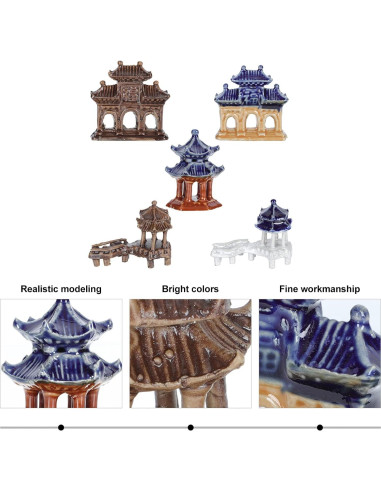 Estatuas Miniatura de Pagoda YARDWE 5 Piezas Jardín Zen