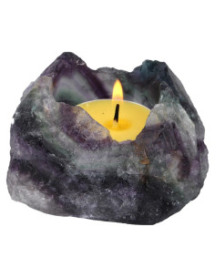 Soporte para Vela de Té Fluorita Natural Rockcloud 6.6-9.9 cm